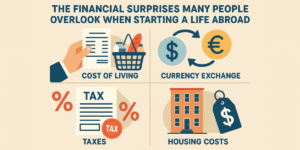 Financial pitfalls often overlooked by newcomers when starting life abroad, highlighting budgeting and unexpected costs.