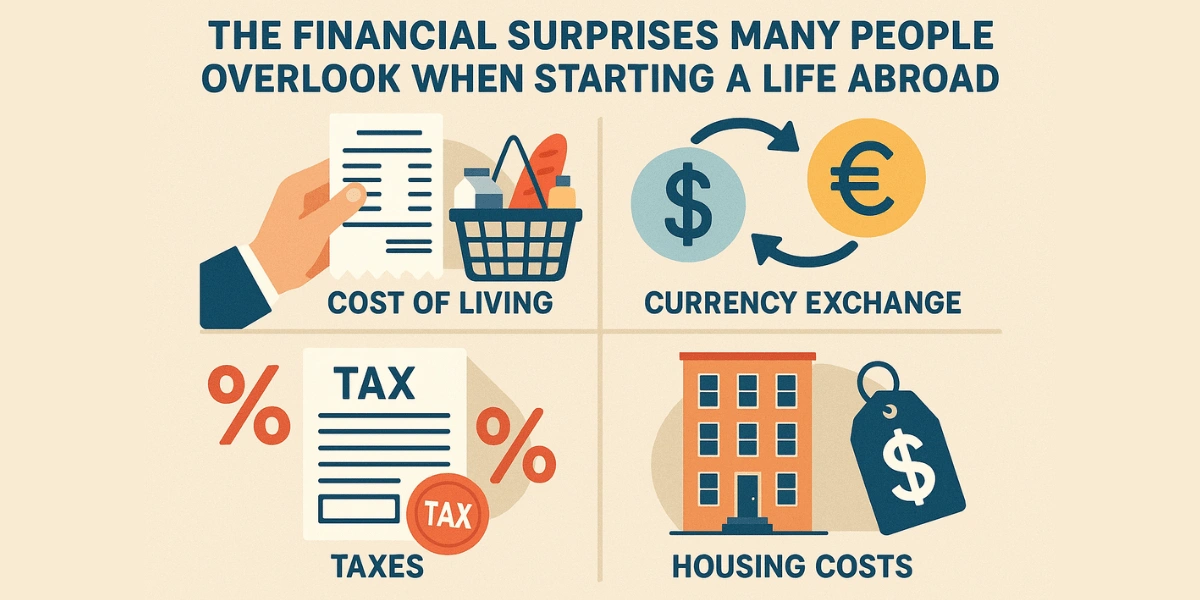 Financial pitfalls often overlooked by newcomers when starting life abroad, highlighting budgeting and unexpected costs.