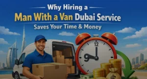 Man with van Dubai service loading furniture for home relocation in Dubai